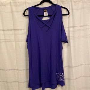 Harley Davidson Peep Shoulder Tee